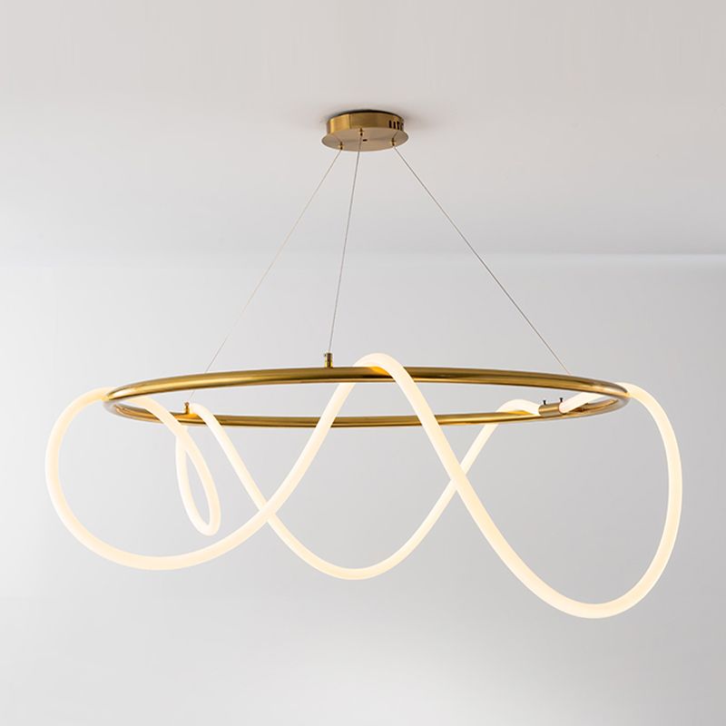 Moderne kroonluchter verlichtingsarmaturen woonkamer lineaire kroonluchter lamp in goud