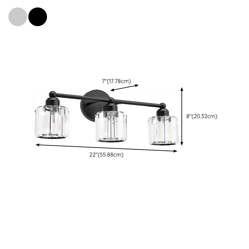 3/4-Light Modern Bathroom Vanity Light Glass Shaded Bath Bar