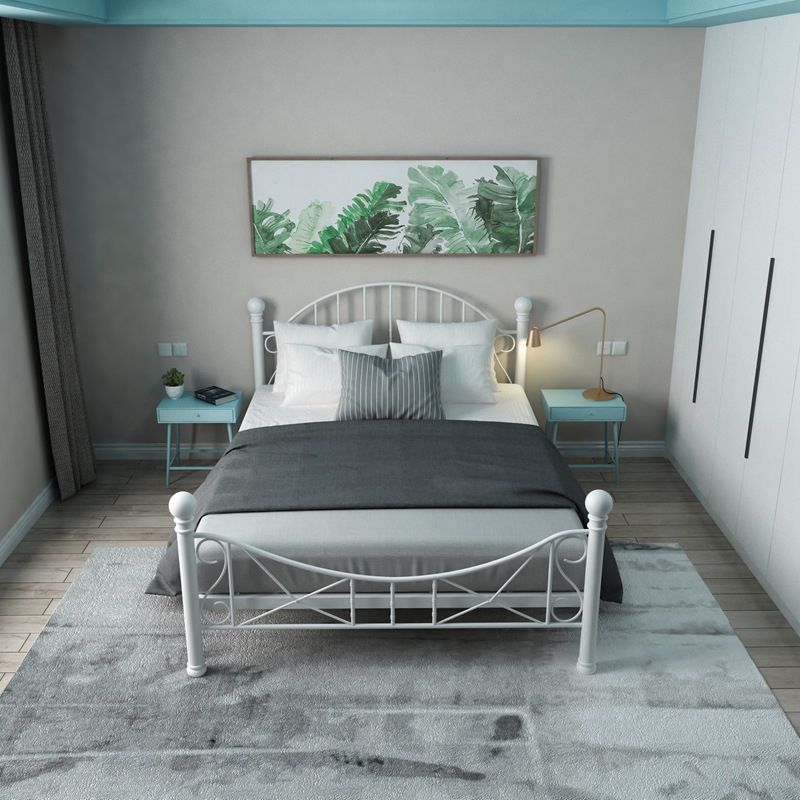 Metal Slat Headboard with Footboard Contemporary Princess Bed