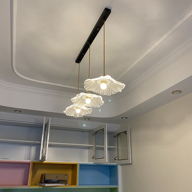 Industrial Minimalist Pendant Light Ceiling Lighting Fixture with Creative Glass Shape