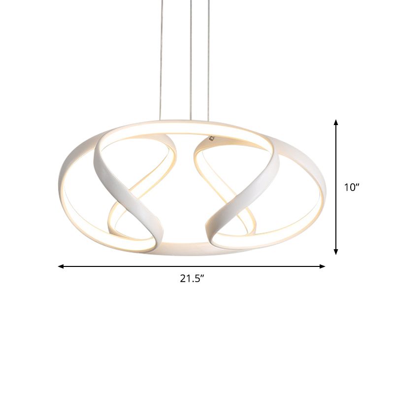 Simple Spiral Acrylic Chandelier Pendant Single Light Suspension Lamp in Warm/White Light