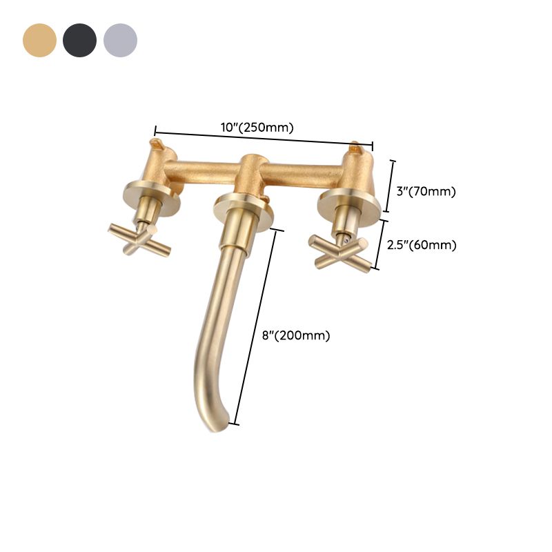 Circular Widespread Wall Mounted Bathroom Sink Faucet Brass Brass Bathroom Faucet