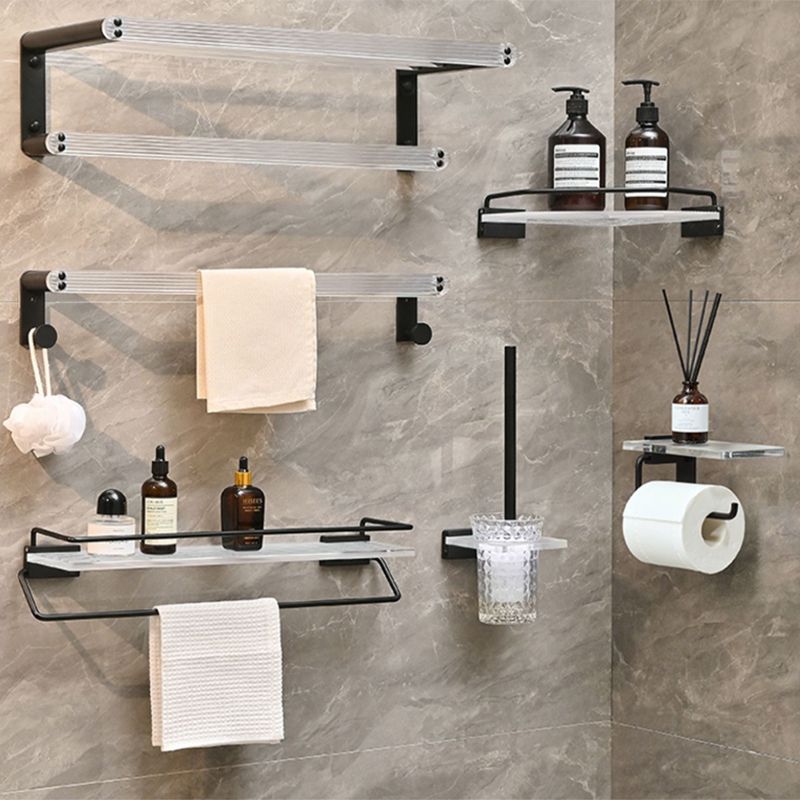 Modern Bathroom Accessory Kit Black Towel Bar Bath Shelf Bathroom Hardware Set