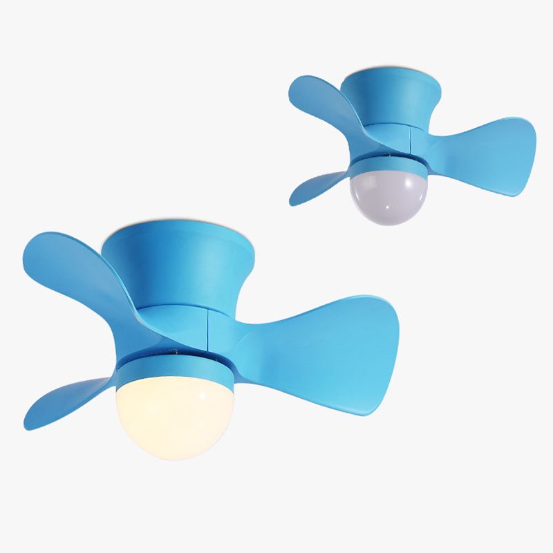 Nordic Style Ceiling Fan Lamp LED Round Shape Ceiling Fan Light for Children's Room