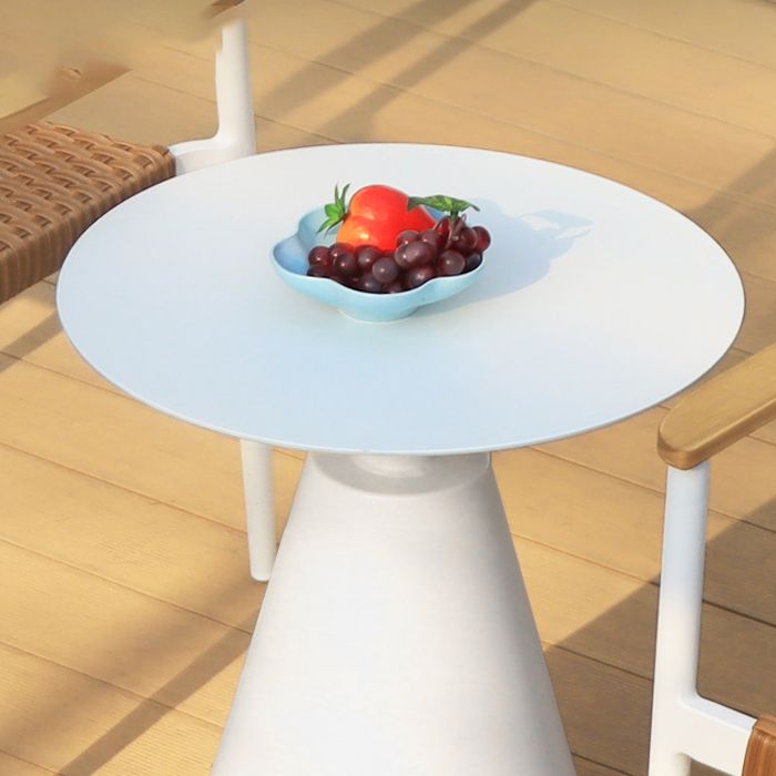 Aluminum Rust Resistant Side Table Modern Outdoor Round Patio Table