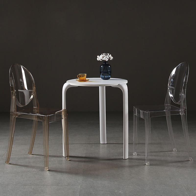 Acrylic Dining Armchair Modern Open Back Dining Chair for Dining Room