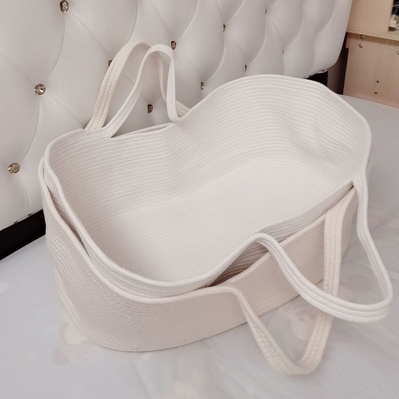 Upholstered Oval Crib Cradle Folding Moses Basket for Newborn