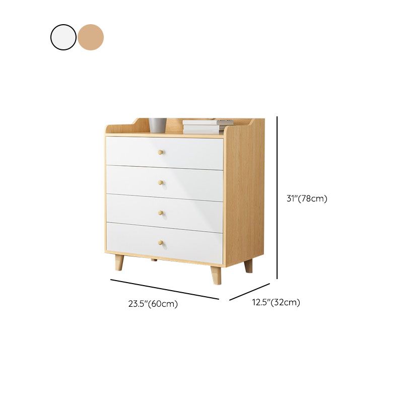 Scandinavian Nursery Dresser Solid Wood Kids Nightstand , 12.48 Inch Width