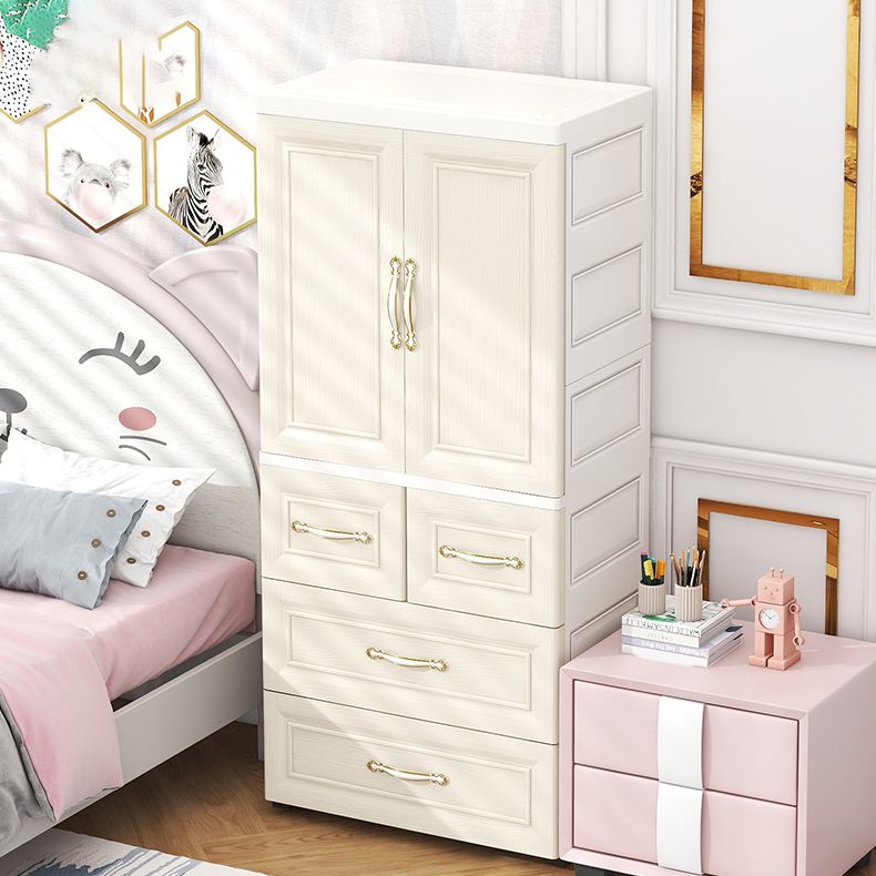 Contemporary Bedroom Armoire with Garment Rod Plastic Armoire Cabinet