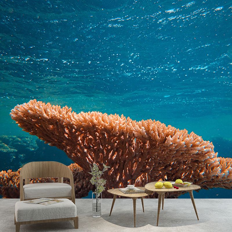 Undersea Tropical Beach Style Seabed Mural Wallpaper Mildew Resistant Wall Covering