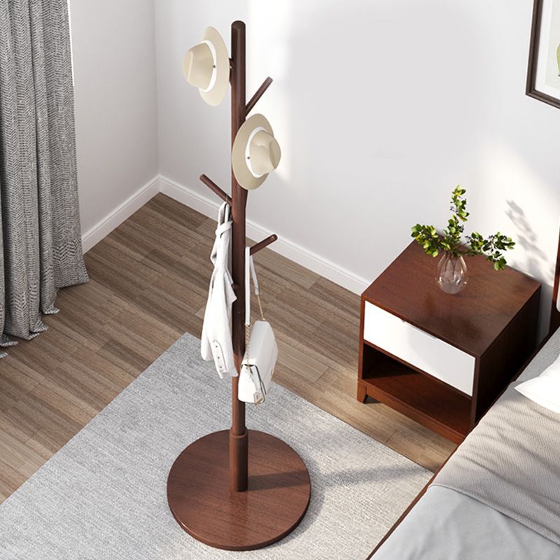 Contemporary Hall Tree Wood Framed Free Standing with Hooks Entryway Kit