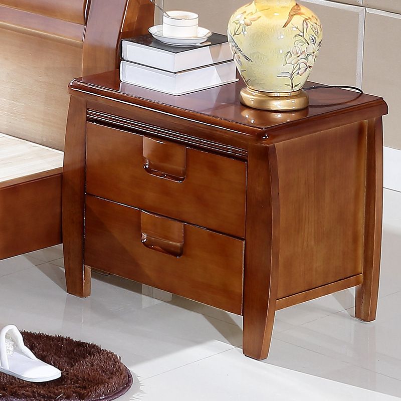 Traditional Bed Nightstand Solid Wood Night Table with Drawers