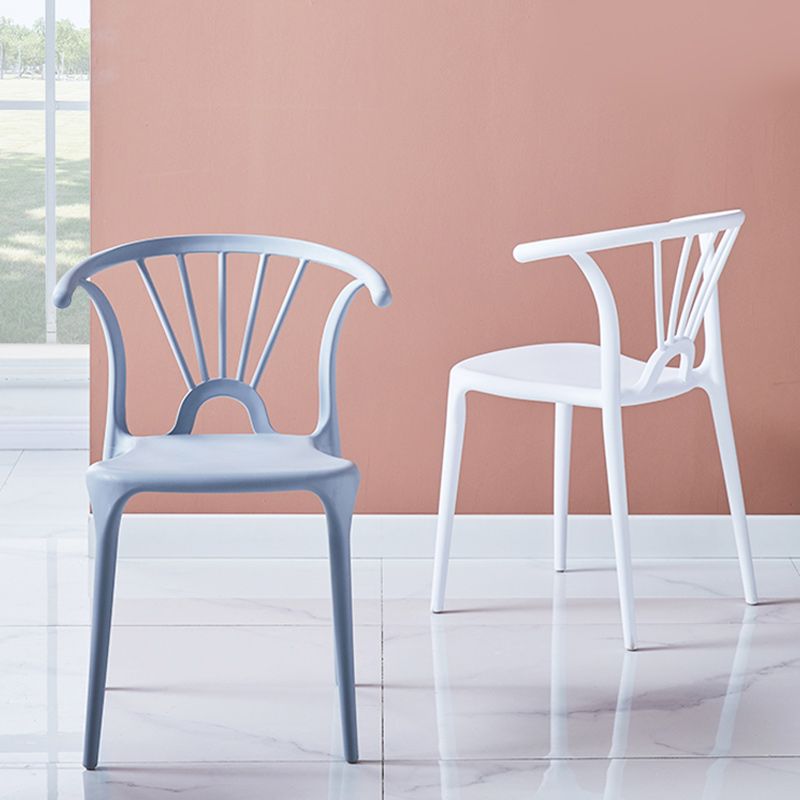 Scandinavian Plastic Indoor-Outdoor Chair Windsor Back Side Chair