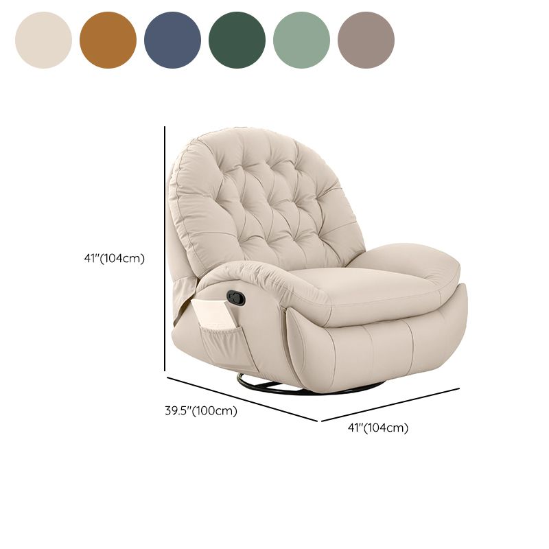 Swivel Rocker Manual Standard Recliner Solid Color Upholstered Recliner Chair