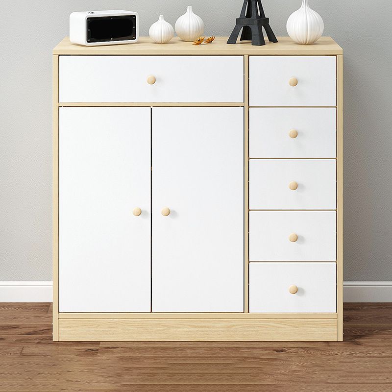 Contemporary Accent Cabinet with 6 Drawers in Wood Storage Cabinet