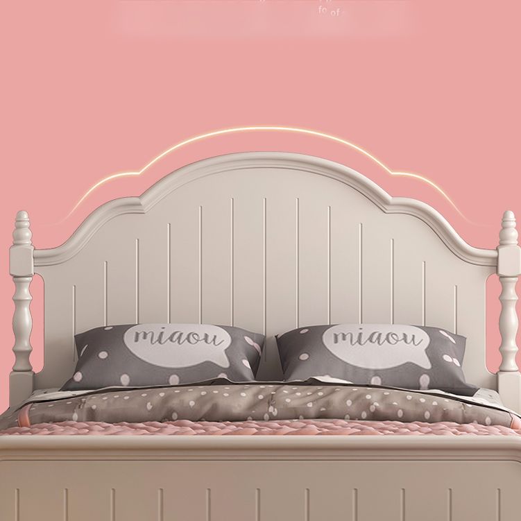 Contemporary Solid Wood Headboard Princess Panel with Footboard Pine Bed