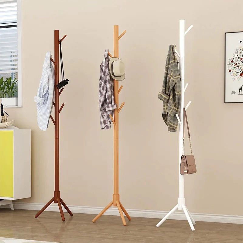 Modern Coat Rack Hooks Solid Wood Coat Rack for Entry Living Room