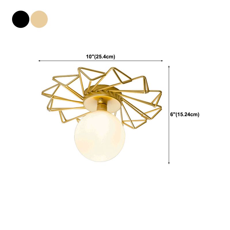 Modernism Single Black/Golden Flush Mount Lighting Metal Ceiling Light for Foyer