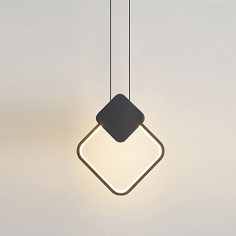 Minimalist Linear Pendant Lighting, Metal and Acrylic Hanging Light for Living Room