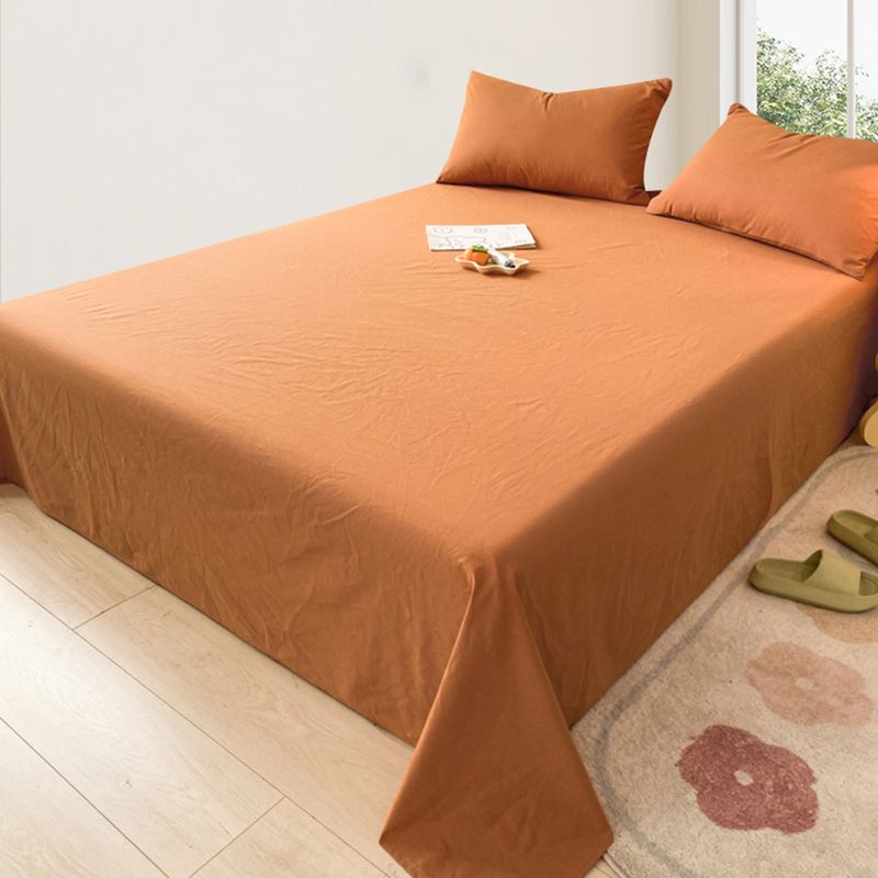 3-Piece Solid Color Sheet Set Cotton Tear Resistant Bed Sheet