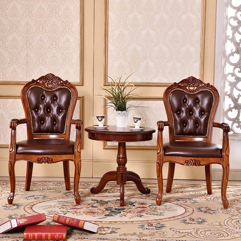 Traditional Style Dining Chair Rubberwood Upholstered Dining Room Chair