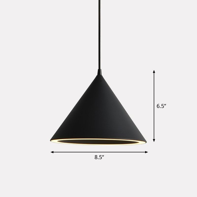 Aluminum Conic Pendant Light Nordic Style LED Hanging Ceiling Light for Dining Room