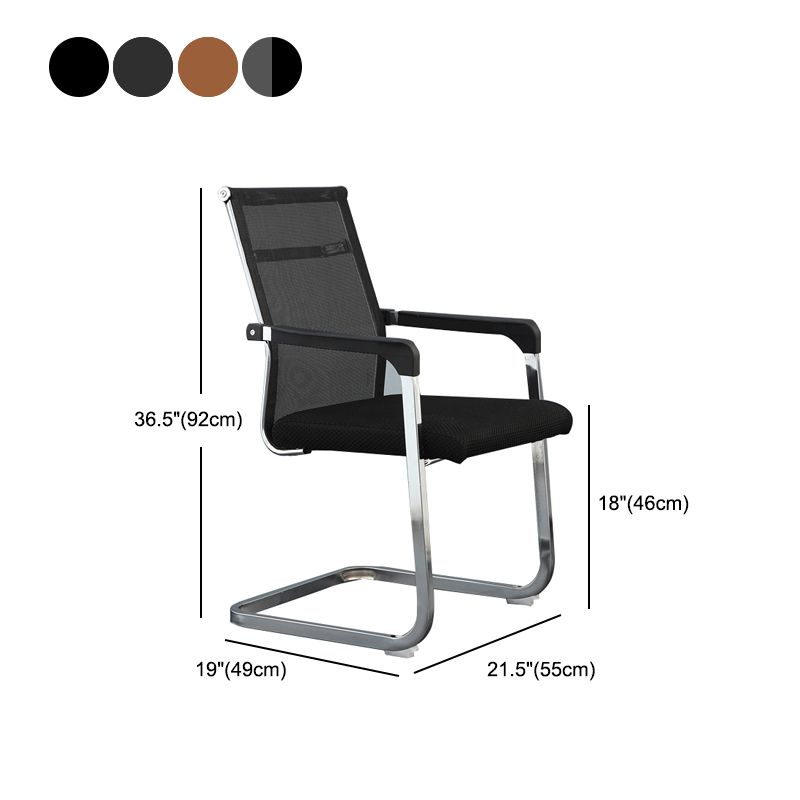 Silver Metal Modern Conference Chair With Breathable AirGrid Seat Office Chair