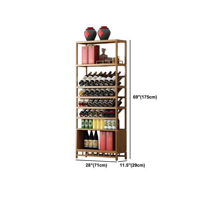 Mid-Century Modern Wood Bottle Holder Floor Wine Bottle Rack for Living Room