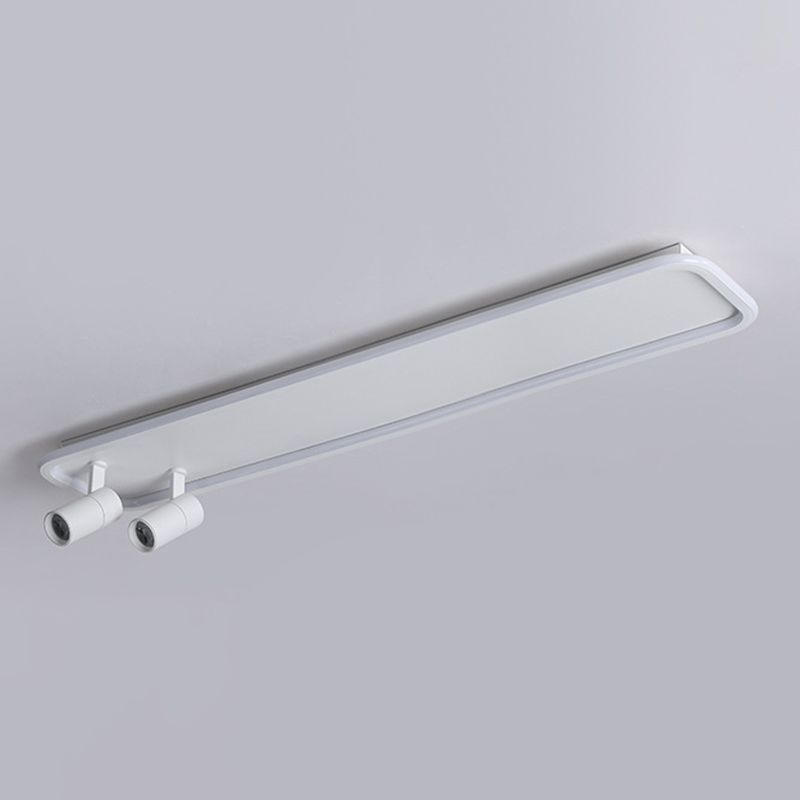 Modern Style Rectangle Ceiling Fixtures Metal 3 Light Ceiling Mounted Lights in White