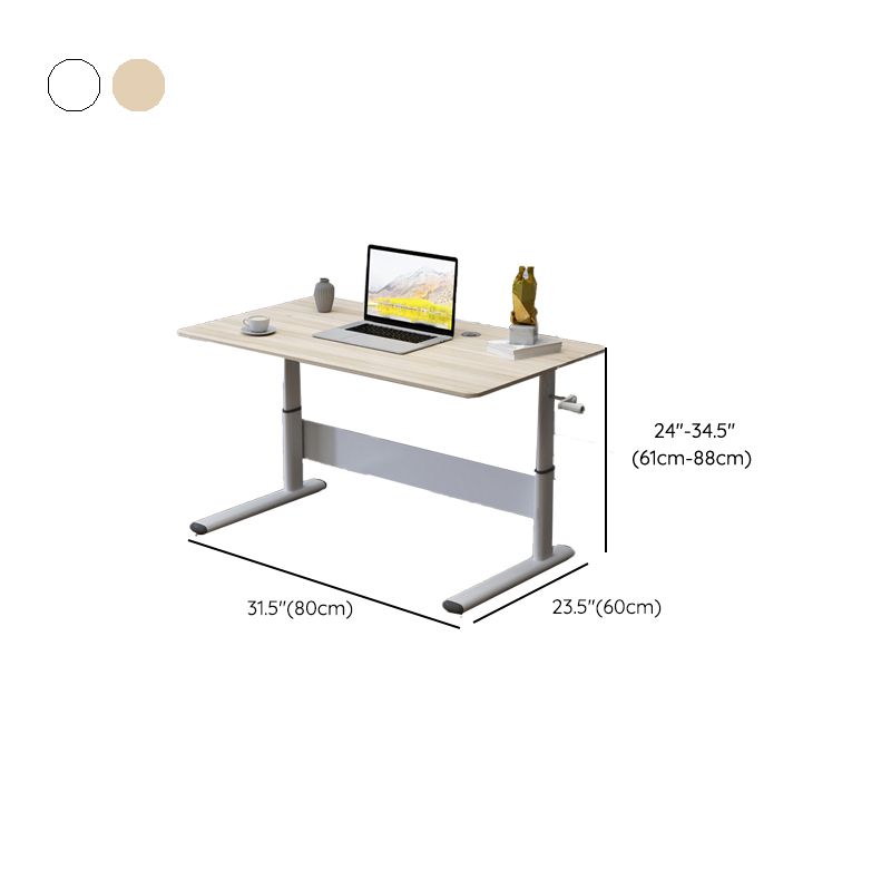 Adjustable Height Modern Computer Desk Steel Base Writing Desk