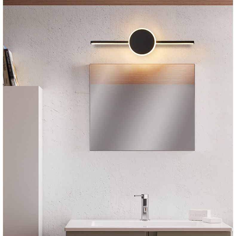 Linear Vanity Wall Light Fixtures Modern Minimalist Style Metal Single Vanity Light