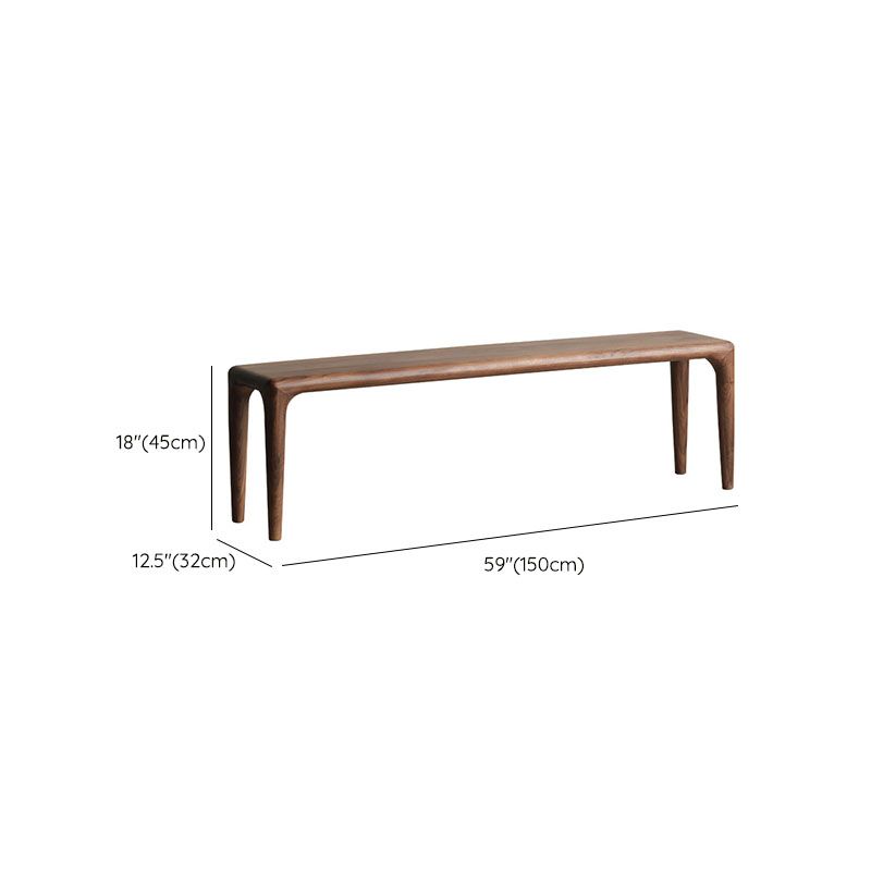 Contemporary Solid Wood Bench Home Seating Bench in Brown with Legs