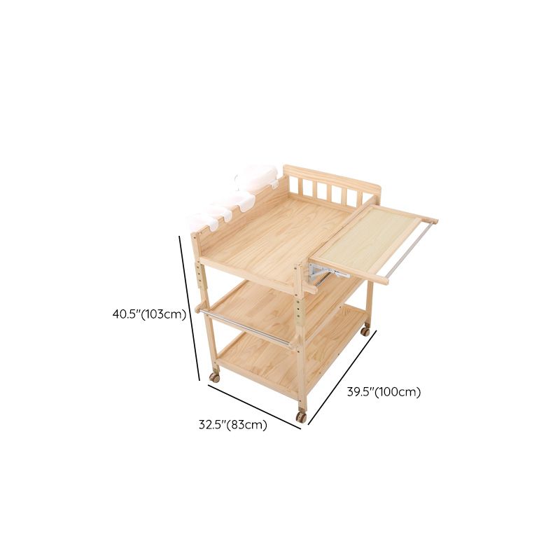 Wooden Baby Changing Table Modern Baby Changing Table with Safety Rails