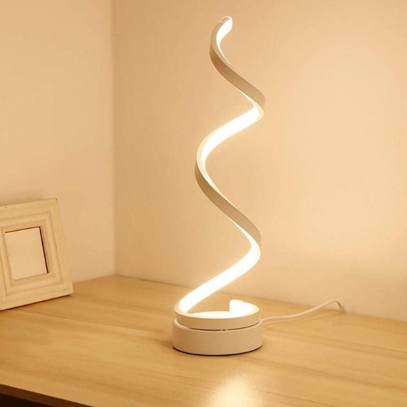 Modern Minimalist Style Spiral LED Table Lamp Aluminum Table Light for Bedroom