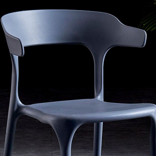 Scandinavian Plastic Restaurant Arm Chair Open Matte Finish Dining Chair