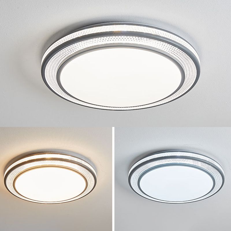 1 Light Circular Flush Mount Fixture Simplicity Metal Flush Light for Living Room