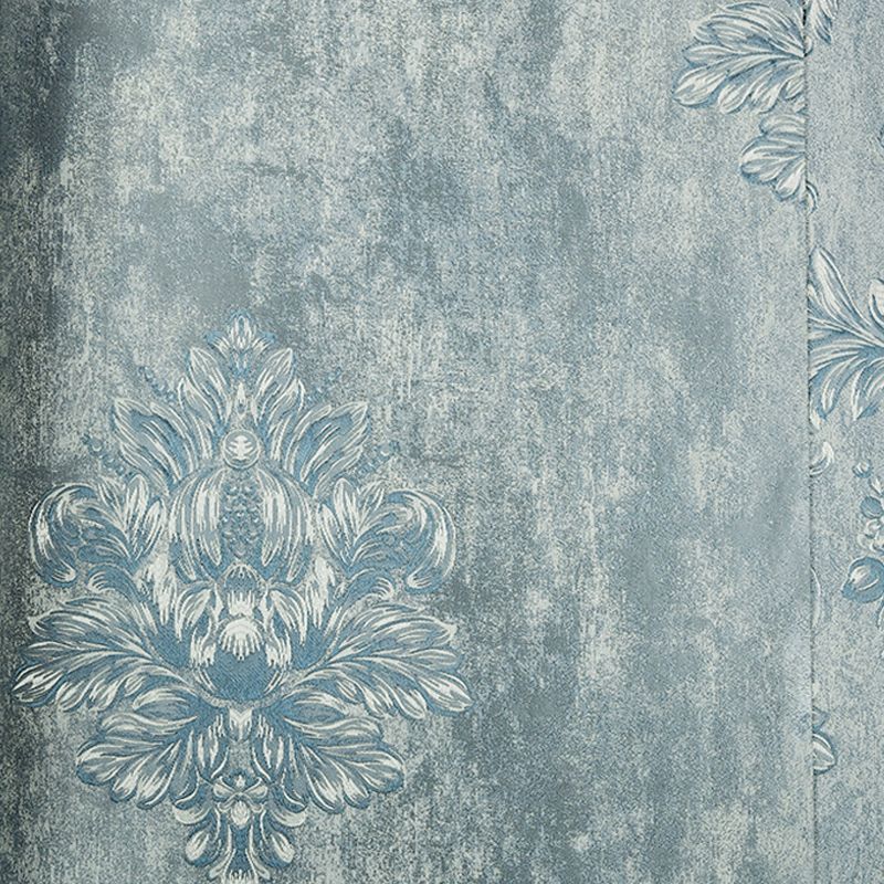 Damask Flower Wallpaper Roll Vintage 3D Embossed Wall Covering in Pastel Color, Unpasted