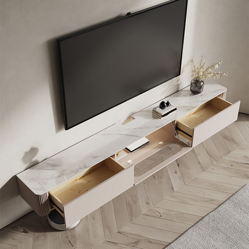 Contemporary Media Console Wall-mounted Stone Stand Console for Living Room