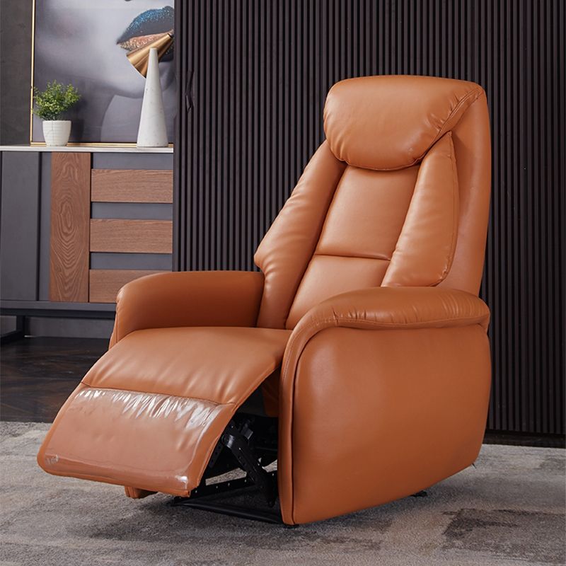 Glam Genuine Leather Recliner Chair Solid Color Standard Recliner