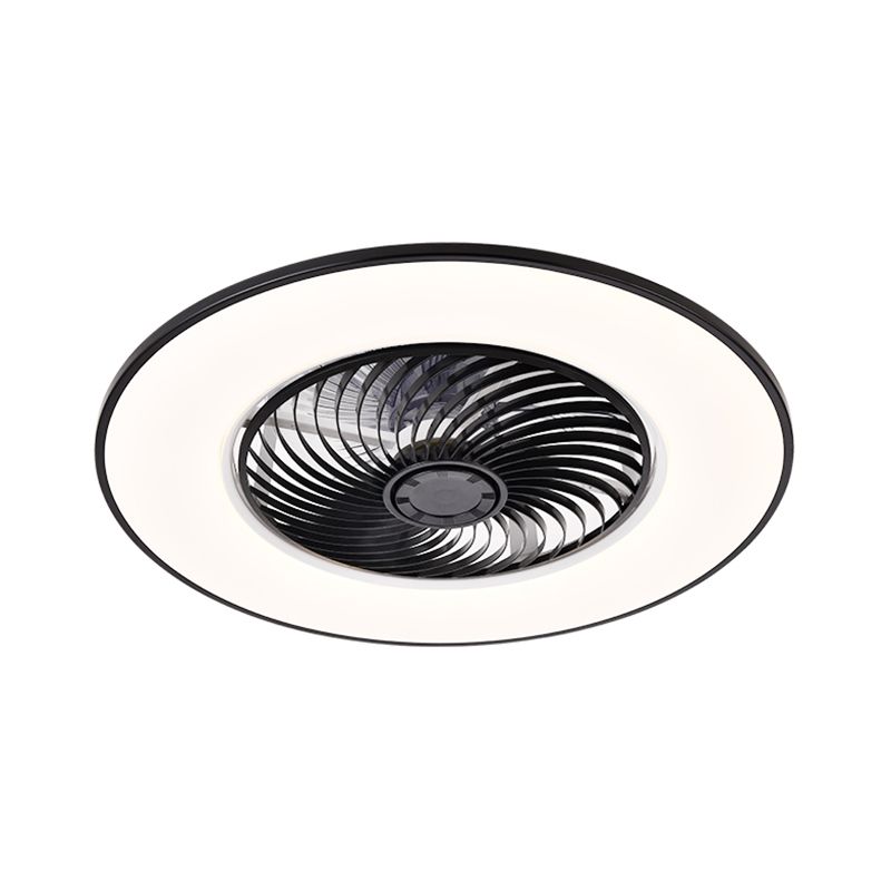 Simplicidad moderna Ventilador de techo LED Luz de hierro forjado Montaje circular con tono acrílico