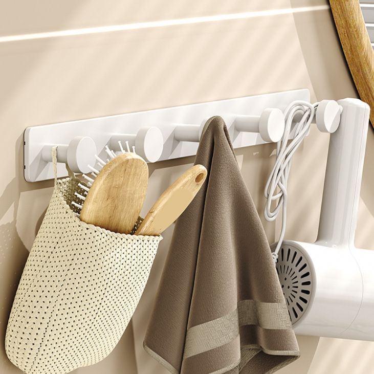 Modern Style Bathroom Accessory Set with Bath Shelf/Towel Bar/Toilet Brush in White