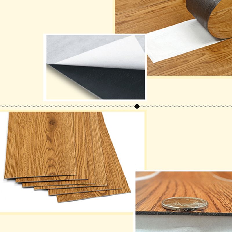 Rectangle PVC Flooring Peel and Stick Smooth Wood Look Vinyl Flooring