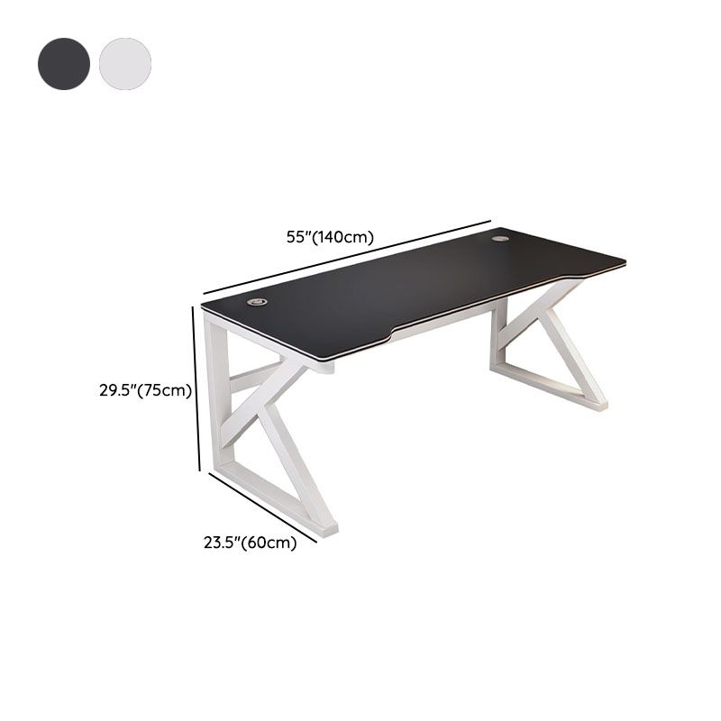 Modern Style Writing Desk Rectangular Shaped Computer Desk in White/Black for Home