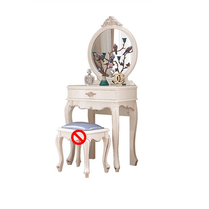 Victorian Style White Bedroom Mirror with Drawer Vanity Dressing Table