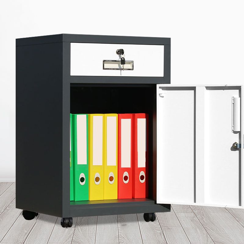 Contemporary File Cabinets Steel Frame Filing Cabinets with Key Lock for Office