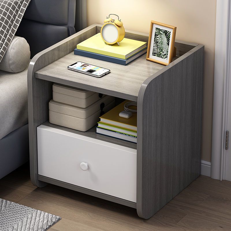 Engineered Wood Bed Nightstand Modern Accent Table Nightstand for Bedroom