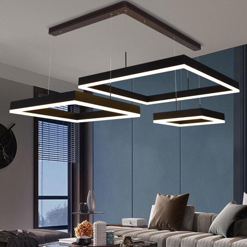 Modern Minimalist Style Squared Ceiling Pendant Light Acrylic Pendant Lights for Living Room