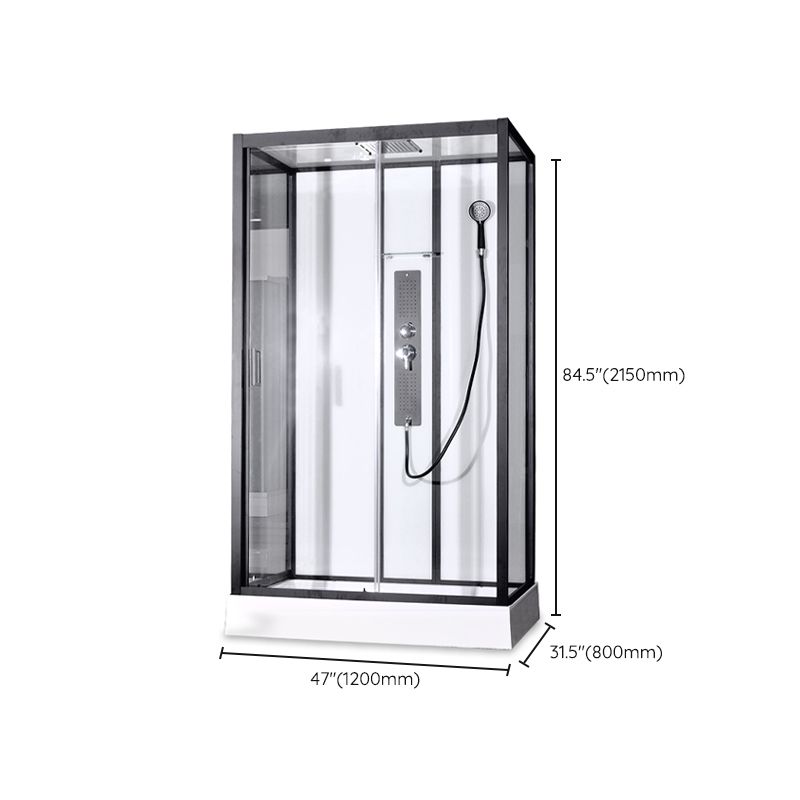 Framed Corner Shower Enclosure Single Sliding Clear Shower Enclosure