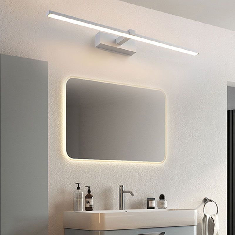 1-Light Modern Metal Vanity Light Straight LED Mirror Light for Bathroom