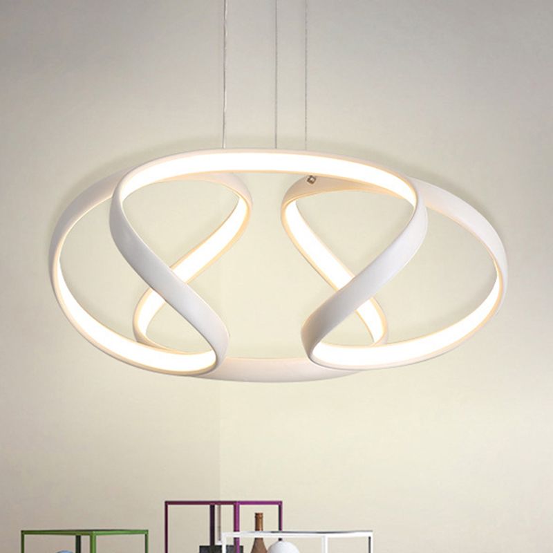 Simple Spiral Acrylic Chandelier Pendant Single Light Suspension Lamp in Warm/White Light